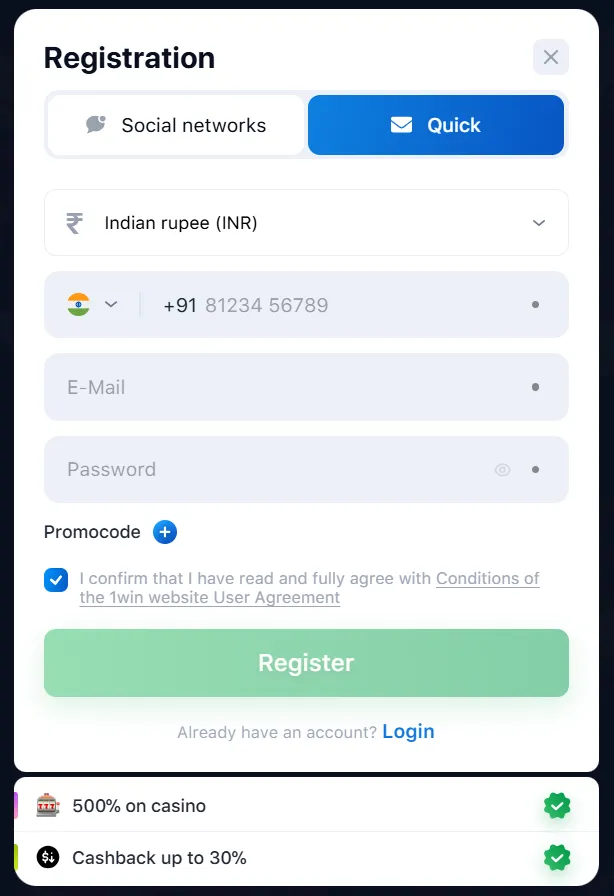 1win registration 1win registration